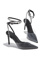 Load image into Gallery viewer, Special Guest Embellished Clear Heels - Black