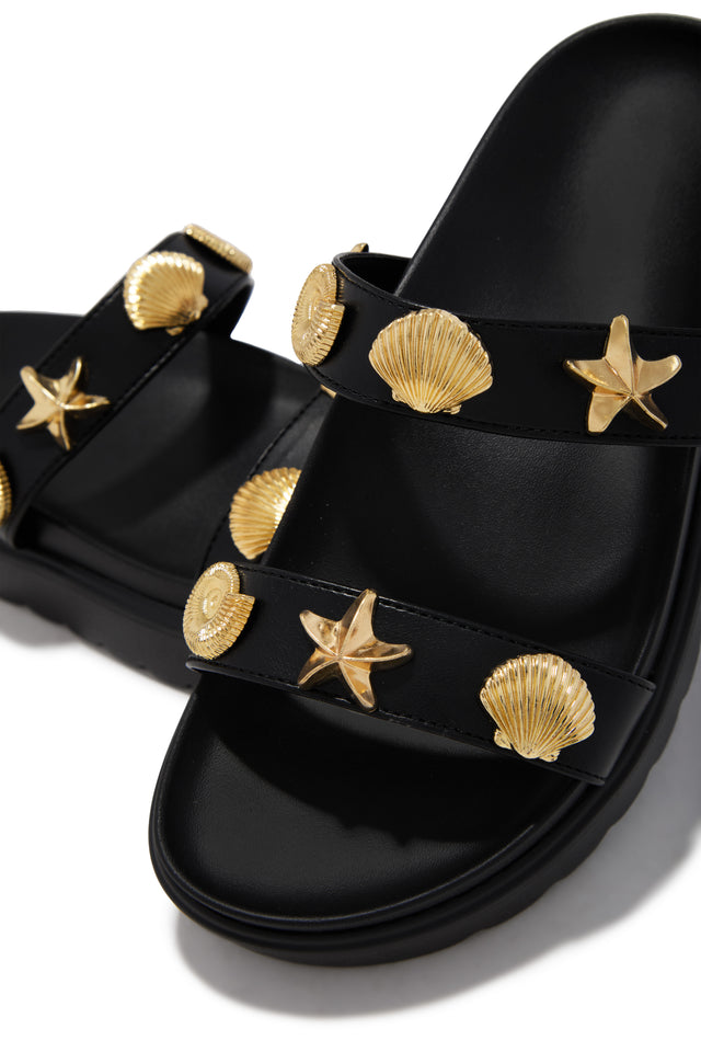 Load image into Gallery viewer, Shoreline Chunky Slip On Sandals - Black