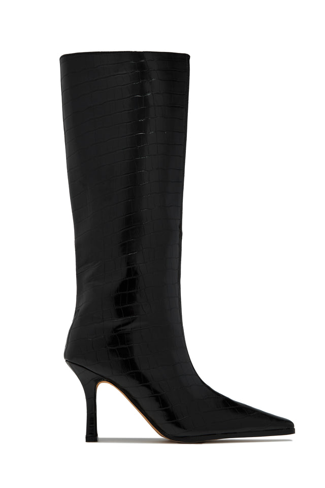 Load image into Gallery viewer, Kianza Heel Boots - Croc Black