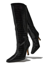 Load image into Gallery viewer, Kianza Heel Boots - Croc Black