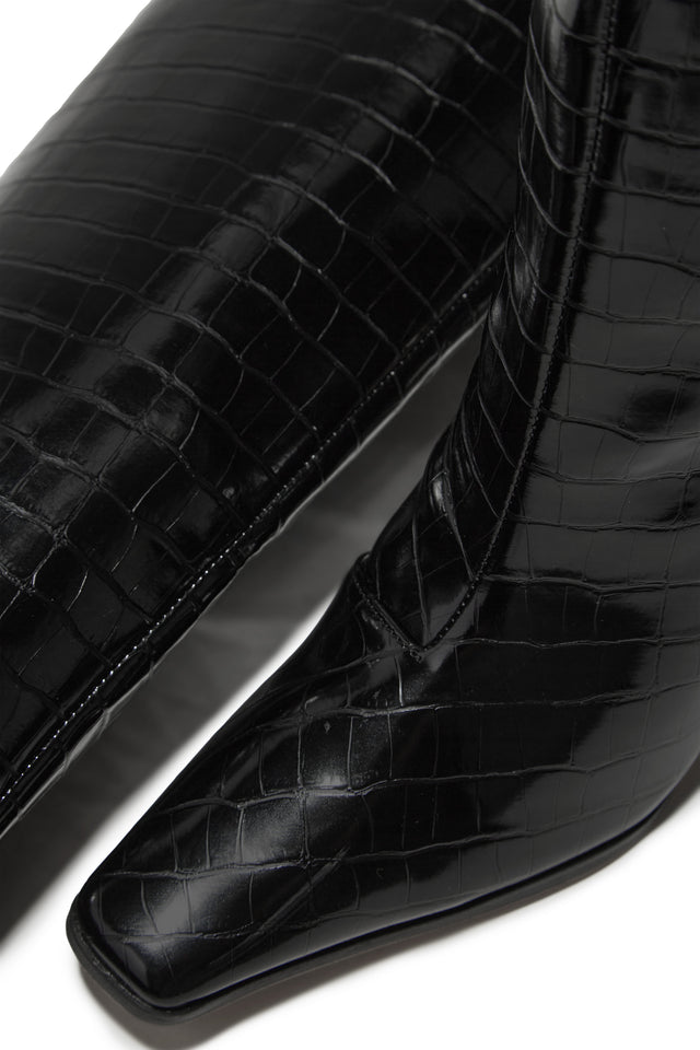 Load image into Gallery viewer, Kianza Heel Boots - Croc Black