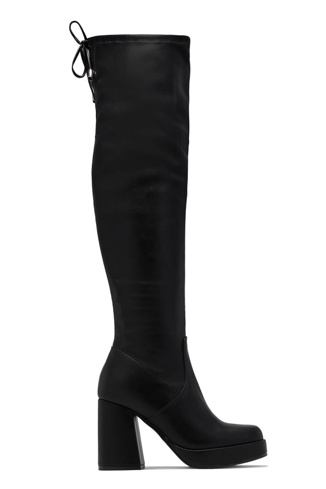 Load image into Gallery viewer, Ayanna Over The Knee Block Heel Boots - Black