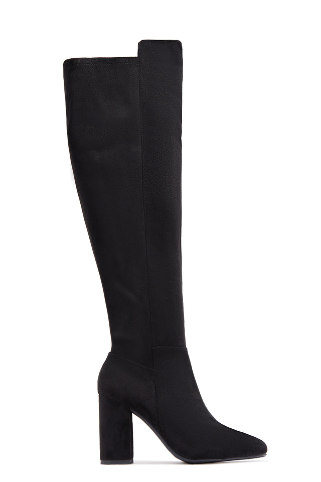 Load image into Gallery viewer, Colette Block Heel Boots - Black Suede