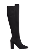 Load image into Gallery viewer, Colette Block Heel Boots - Black Suede