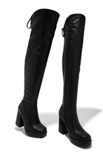 Load image into Gallery viewer, Ayanna Over The Knee Block Heel Boots - Black
