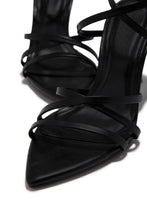 Load image into Gallery viewer, Polished Nights Strappy Mid Heels - Black