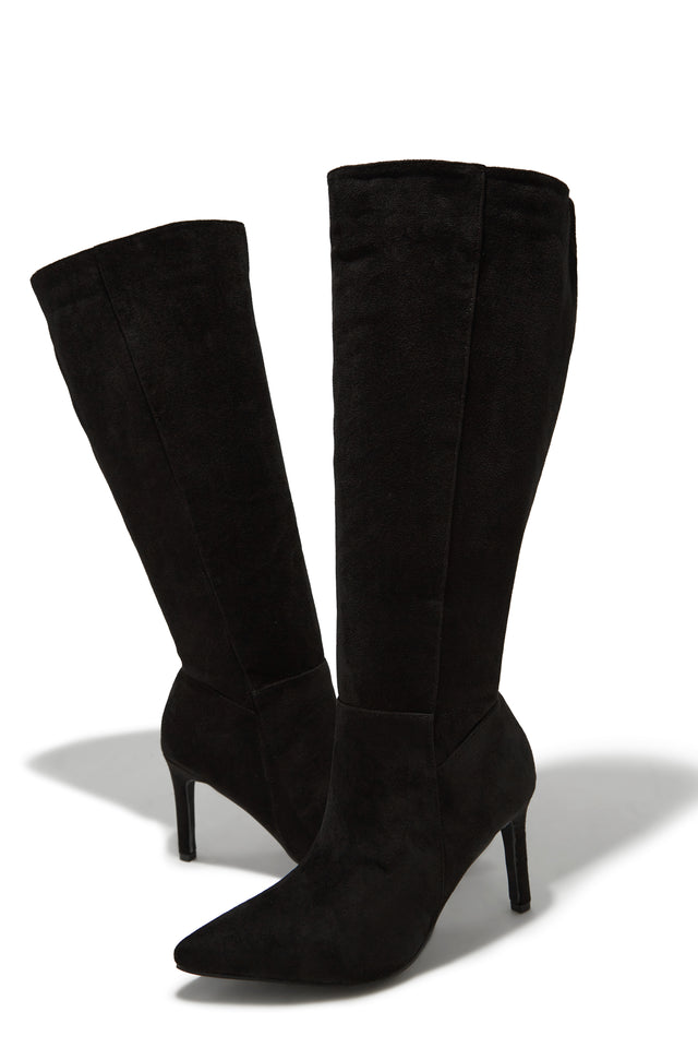 Load image into Gallery viewer, Scarlette Below The Knee Heel Boots - Black