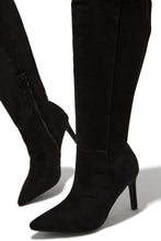 Load image into Gallery viewer, Scarlette Below The Knee Heel Boots - Black