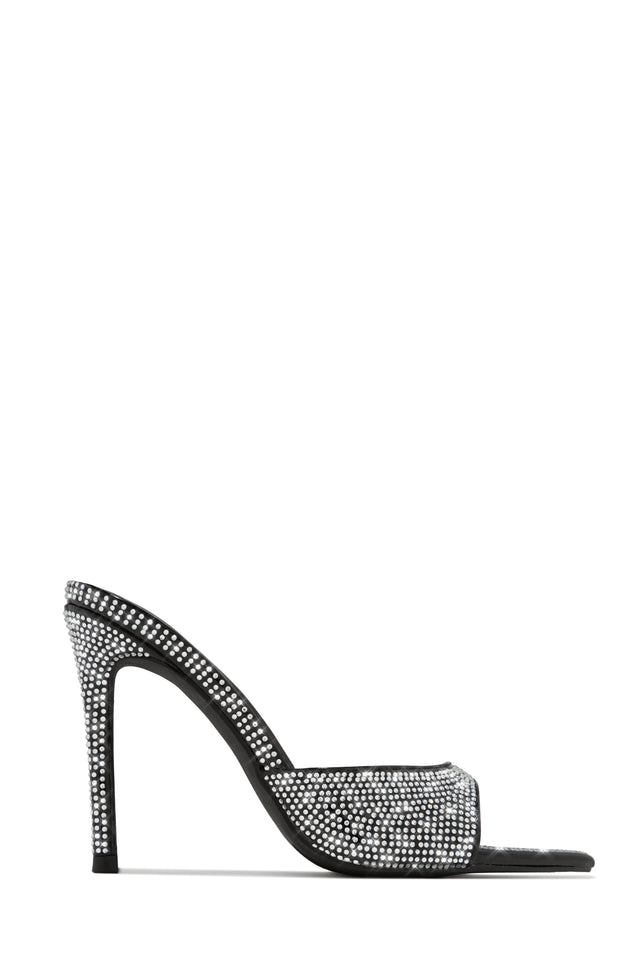 Load image into Gallery viewer, Amiah Embellished High Heel Mules - Black