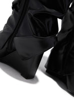 Load image into Gallery viewer, Kourtney Ruched Wedge Knee High Boots – Black