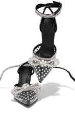 Load image into Gallery viewer, Elina Embellished Ankle Strap Pumps - Black
