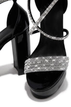 Load image into Gallery viewer, Special Nights Embellished Platform Block Heels - Black
