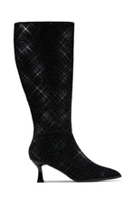 Load image into Gallery viewer, Elvia Embellished Kitten Heel Boots - Black