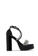 Load image into Gallery viewer, Special Nights Embellished Platform Block Heels - Black