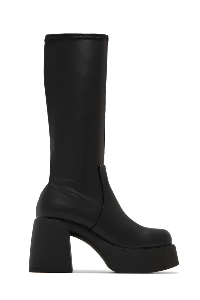 Load image into Gallery viewer, Seline Platform Block Heel Boots - Black