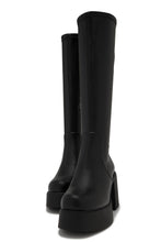 Load image into Gallery viewer, Seline Platform Block Heel Boots - Black