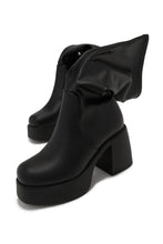 Load image into Gallery viewer, Seline Platform Block Heel Boots - Black