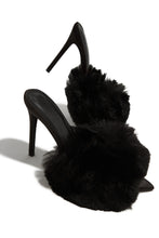 Load image into Gallery viewer, Cherie Faux Fur High Heel Mules - Black