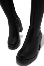 Load image into Gallery viewer, Ellane Block Heel Platform Boots - Black