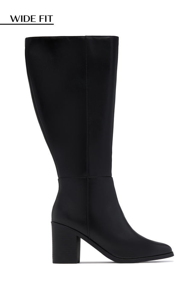 Load image into Gallery viewer, Draya Wide Fit Block Heel Boots - Black
