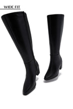 Load image into Gallery viewer, Draya Wide Fit Block Heel Boots - Black