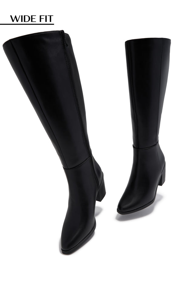 Load image into Gallery viewer, Draya Wide Fit Block Heel Boots - Black