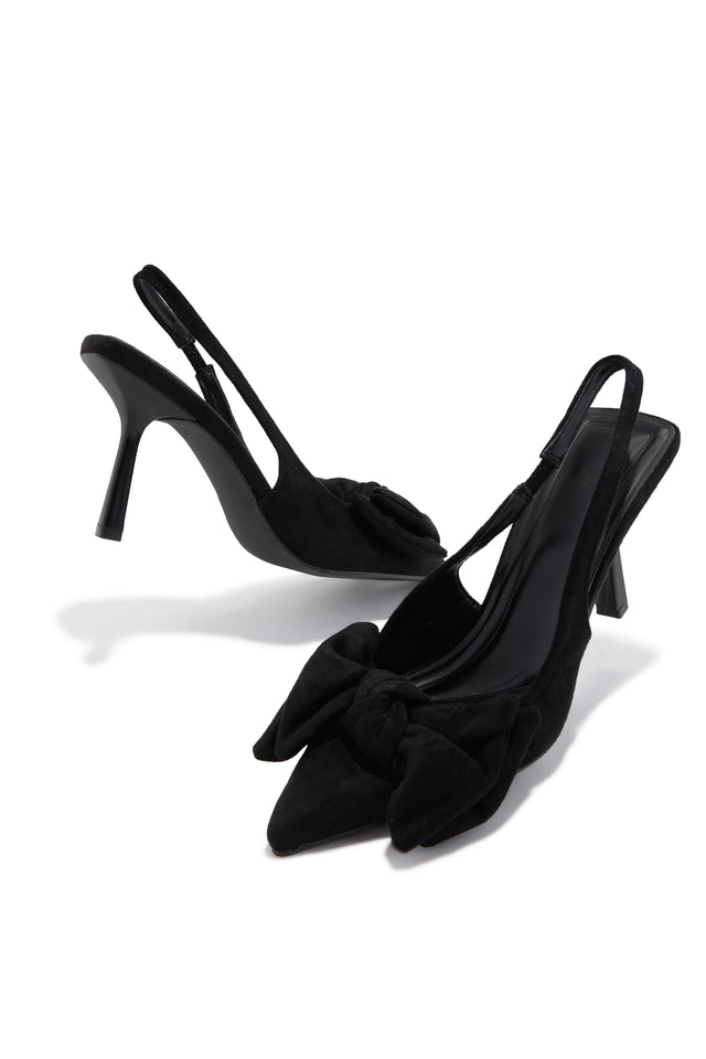 Load image into Gallery viewer, Kirstie Bow Slingback Pumps - Black