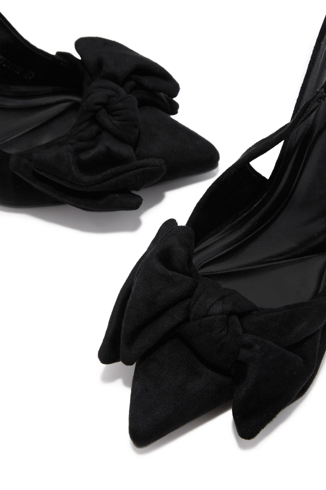 Load image into Gallery viewer, Kirstie Bow Slingback Pumps - Black