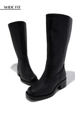 Load image into Gallery viewer, Midnight Icon Wide Fit Below The Knee Moto Boots - Black