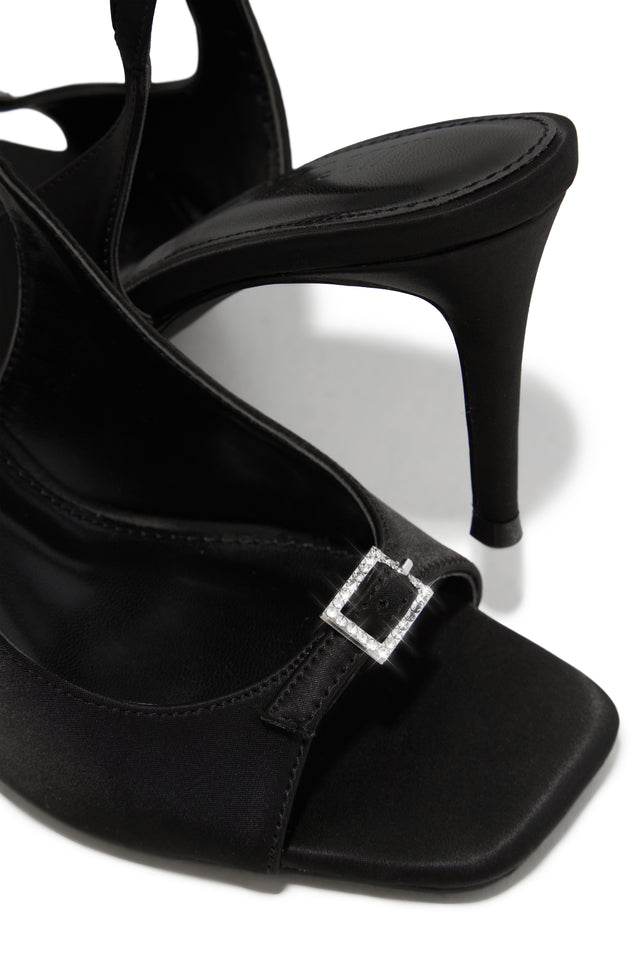 Load image into Gallery viewer, Ella Peep Toe Single Sole Heels - Black