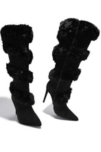 Load image into Gallery viewer, Aspen Trips Faux Fur Heel Boots - Black