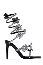 Load image into Gallery viewer, Flora Embellished Around The Ankle Coil Heels - Black