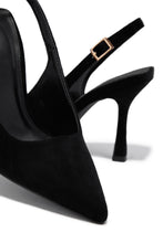 Load image into Gallery viewer, Carianna Faux Suede Slingback Pumps - Black
