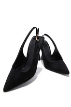 Load image into Gallery viewer, Carianna Faux Suede Slingback Pumps - Black