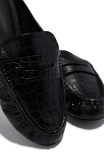 Load image into Gallery viewer, Julia Slip On Loafer Flats - Black Croc