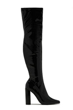 Load image into Gallery viewer, Ericka Block Heel Over The Knee Boots - Black