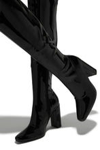 Load image into Gallery viewer, Ericka Block Heel Over The Knee Boots - Black