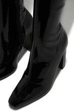 Load image into Gallery viewer, Ericka Block Heel Over The Knee Boots - Black