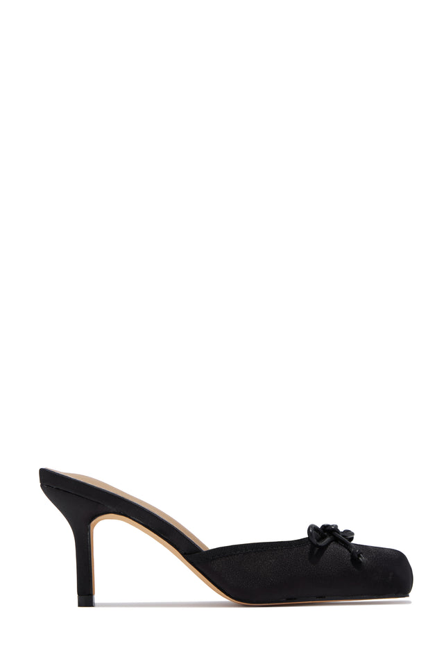 Load image into Gallery viewer, Tessa Ballet Mid Heel Mules - Black