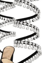 Load image into Gallery viewer, Black Heels with Embellished Around The Coil Ankle Strap