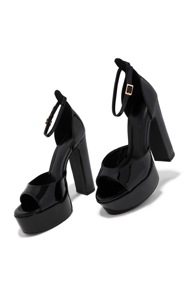 Load image into Gallery viewer, Aliyah Platform Block Heels - Black