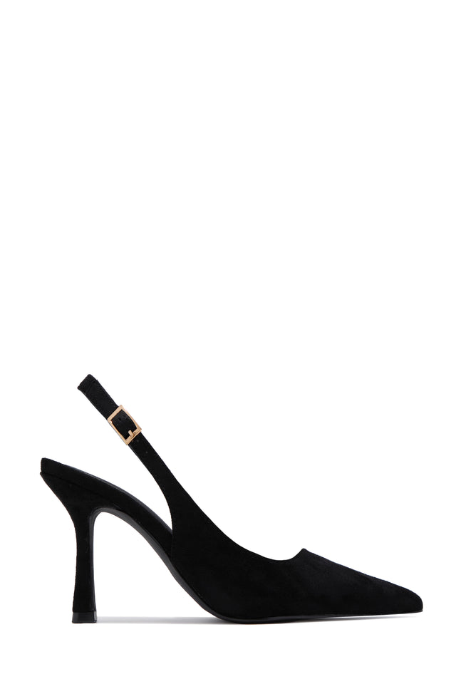 Load image into Gallery viewer, Carianna Faux Suede Slingback Pumps - Black