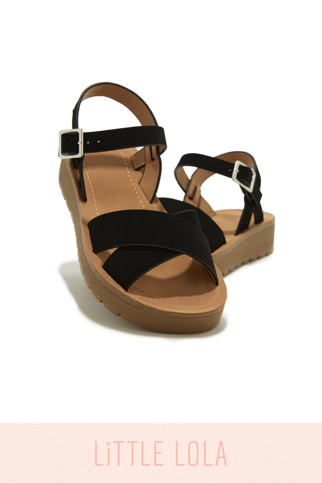 Load image into Gallery viewer, Sandy Days Kids Flat Sandals - Black
