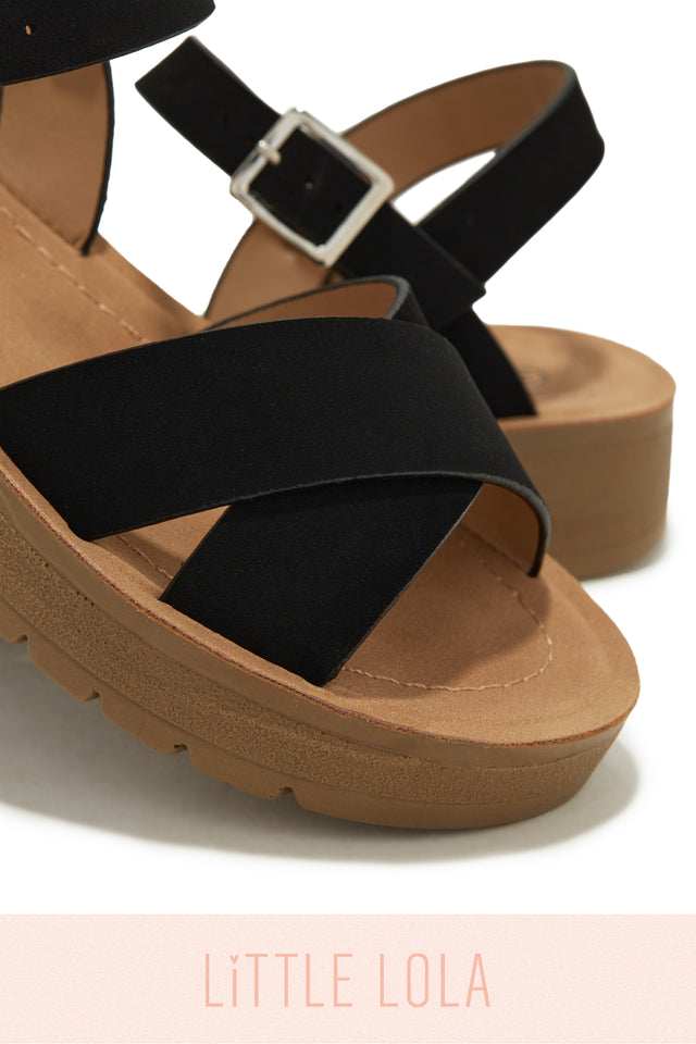 Load image into Gallery viewer, Sandy Days Kids Flat Sandals - Black