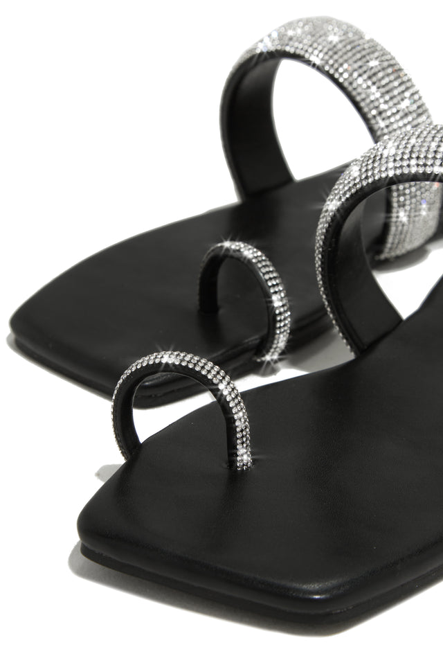 Load image into Gallery viewer, Cabana Beach Embellished Slip On Sandals - Black