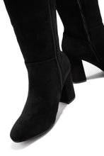 Load image into Gallery viewer, Colette Wide Fit Block Heel Boots - Black Suede