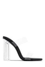 Load image into Gallery viewer, Your Next Date Clear Strap Block Heel Mules - Black