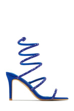 Load image into Gallery viewer, Sushmita Embellished Around The Ankle Coil Heels - Blue