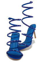 Load image into Gallery viewer, Sushmita Embellished Around The Ankle Coil Heels - Blue