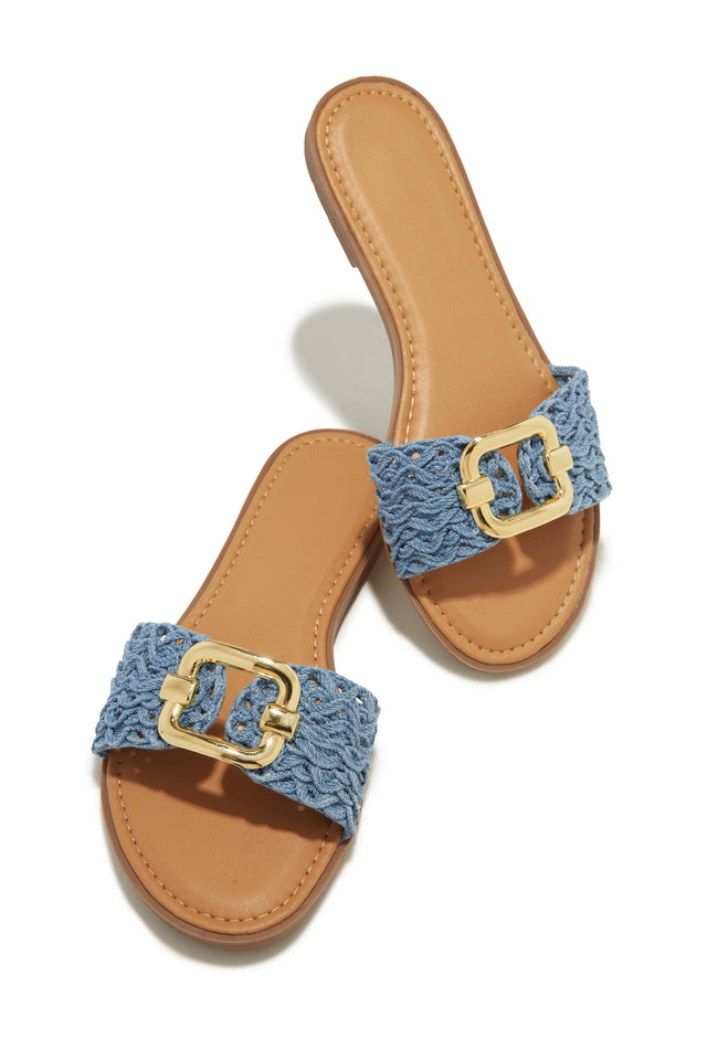 Load image into Gallery viewer, Blue Slide Sandals
